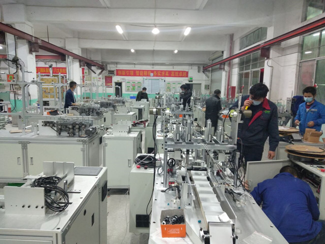 全自动一拖二平面口罩机生产线简介