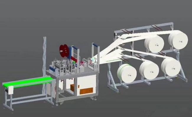 KN95口罩机(内置鼻梁)半自动生产线